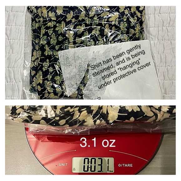 LUSH Women’s L SHEER BOHO TOP Blue / Beige Floral: high-low; open-back; flowing - Picture 10 of 10